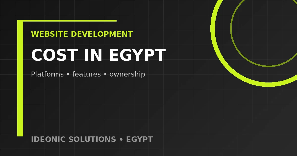Website development cost in Egypt by website type and project scope